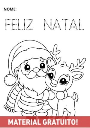 Atividade Gratuita de Natal – Colorir e Contornar “Feliz Natal” (PDF)