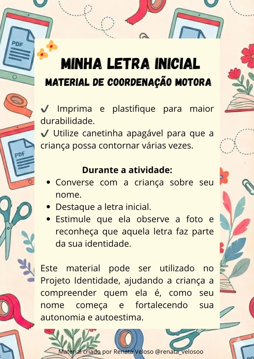 LETRA INICIAL DO NOME PARA CONTORNAR - Crianças de 2 anos - Editável - Imagem 6